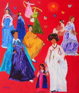 Una vivace festa in hanbok da Jukyong Park