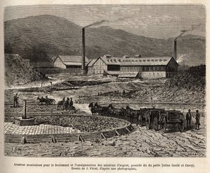 Arastras messicane (area calpestata dai piedi dei muli, come per la trebbiatura del grano) per la macinazione e l