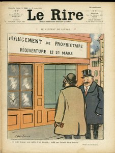 Illustrazione di Abel Faivre per la copertina di Le Rire, 21/03/08 - Il contratto di locazione da Jules Abel Faivre