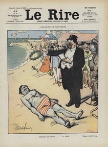 Competizione di nuoto. Illustrazione per Le Rire