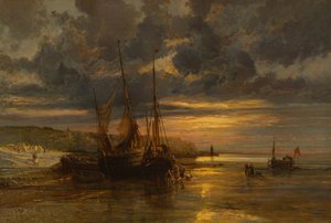 Barche da pesca arenate da Jules Achille Noel