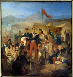 Guerra di Crimea: il chirurgo militare Scrive cura i feriti dopo la battaglia di Inkermann il 5/11/1854
