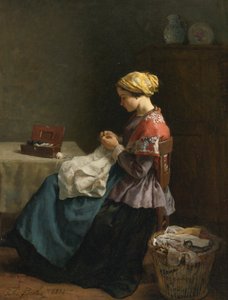 Jules Breton, 1868 - La piccola sarta da Jules Breton