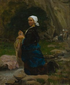 Lavandaia in Bretagna da Jules Breton