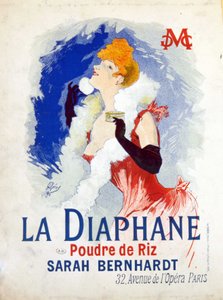 Pubblicità di "La Diaphane: Polvere di Riso" Henriette Rosine Bernard detta Sarah Bernhardt