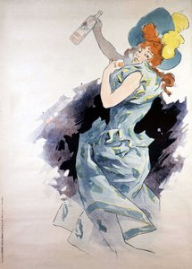 Poster pubblicitario per Dubonnet, donna con una bottiglia, di Jules Chéret da Jules Cheret
