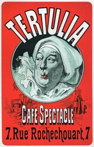Arte. Intrattenimento. Tertulia, spettacolo al Café Spectacle, Parigi. Poster di Jules Cheret, c.1870 da Jules Cheret