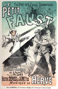 Musica. Il piccolo Faust, operetta di Herve. Poster di Jules Cheret per una rappresentazione a Parigi da Jules Cheret