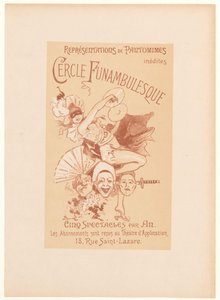 Carta pubblicitaria per il Cercle Funambulesque da Jules Cheret