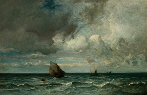 Barche in fuga prima della tempesta da Jules Dupré