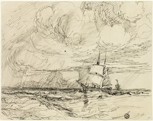 Navi in Mare Durante la Tempesta da Jules Dupré