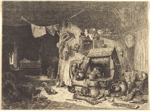 Interno di una fattoria da Jules Dupré
