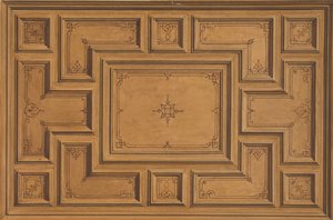 Progetto per un soffitto decorato, 1840-97. Creatori: Jules-Edmond-Charles Lachaise, Eugène-Pierre Gourdet da Jules Edmond Charles Lachaise and Eugène Pierre Gourdet