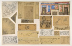 Diciannove disegni per la decorazione dipinta di interni, 1830-97