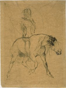 Studio di un cavallo e cavaliere da Jules Elie Delaunay