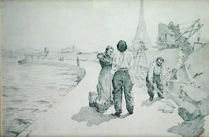 Veduta delle Rive della Senna, Parigi da Jules Ernest Renoux