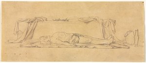 Schizzo del Cristo Morto Disteso presso il Sepolcro da Jules Eugene Lenepveu
