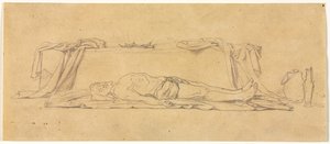 Schizzo del Cristo morto giacente presso il sepolcro da Jules Eugene Lenepveu