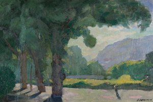 Grenoble, veduta presa da Île Verte 1922 da Jules Flandrin