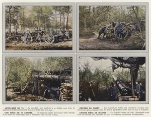 Artiglieria da 75, obice in foresta, un pezzo da 75 riparato, grosso pezzo di marina da Jules Gervais Courtellemont