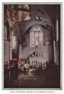 La chiesa di Montceaux, distrutta dai proiettili dei nostri 75 da Jules Gervais Courtellemont
