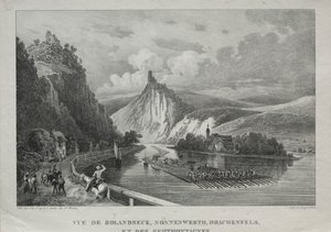 Veduta di Rolandseck, Nonnenwerth, Drachenfels e Siebenbirge da Jules Jean Baptiste de Joly