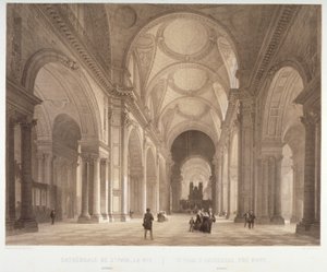 Navata della Cattedrale di San Paolo, vista verso est verso il coro, Città di Londra da Jules Louis Arnout