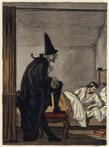 Illustrazione per le memorie di Casanova (litografia a colori) da Jules Marie Auguste Leroux