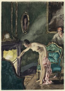Illustrazione per le memorie di Casanova (litografia a colori) da Jules Marie Auguste Leroux