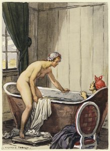 Illustrazione per le memorie di Casanova (litografia a colori) da Jules Marie Auguste Leroux