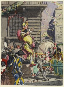 Illustrazione per le memorie di Casanova (litografia a colori) da Jules Marie Auguste Leroux