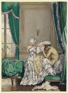 Illustrazione per le memorie di Casanova (litografia a colori)