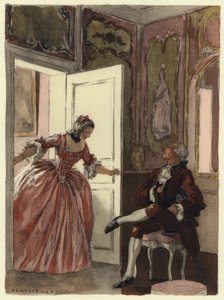 Illustrazione per le memorie di Casanova (litografia a colori) da Jules Marie Auguste Leroux