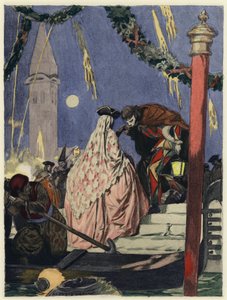 Illustrazione per le memorie di Casanova (litografia a colori) da Jules Marie Auguste Leroux