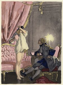 Illustrazione per le memorie di Casanova (litografia a colori) da Jules Marie Auguste Leroux