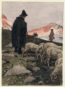 Illustrazione per le memorie di Casanova (litografia a colori) da Jules Marie Auguste Leroux