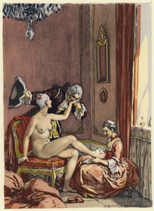 Illustrazione per le memorie di Casanova (litografia a colori)