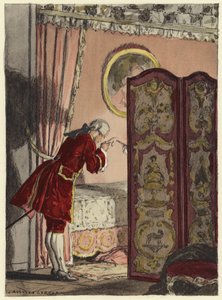 Illustrazione per le memorie di Casanova (litografia a colori) da Jules Marie Auguste Leroux