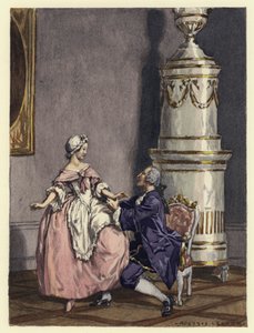 Illustrazione per le memorie di Casanova (litografia a colori) da Jules Marie Auguste Leroux