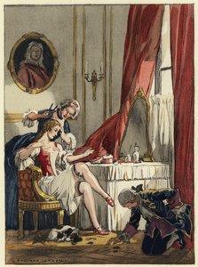 Illustrazione per le memorie di Casanova (litografia a colori) da Jules Marie Auguste Leroux