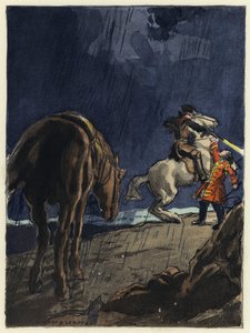 Illustrazione per le memorie di Casanova (litografia a colori) da Jules Marie Auguste Leroux