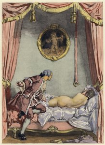 Illustrazione per le memorie di Casanova (litografia a colori) da Jules Marie Auguste Leroux