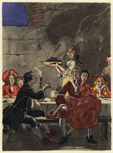 Illustrazione per le memorie di Casanova (litografia a colori) da Jules Marie Auguste Leroux