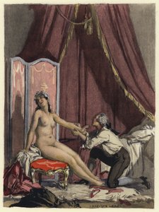 Illustrazione per le memorie di Casanova (litografia a colori) da Jules Marie Auguste Leroux
