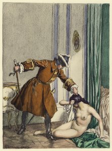 Illustrazione per le memorie di Casanova (litografia a colori)