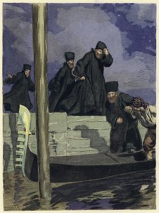 Illustrazione per le memorie di Casanova (litografia a colori) da Jules Marie Auguste Leroux