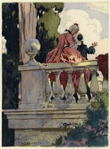 Illustrazione per le memorie di Casanova (litografia a colori) da Jules Marie Auguste Leroux