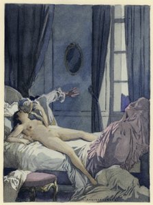 Illustrazione per le memorie di Casanova (litografia a colori)