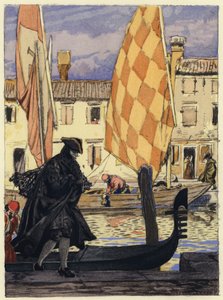Illustrazione per le memorie di Casanova (litografia a colori) da Jules Marie Auguste Leroux