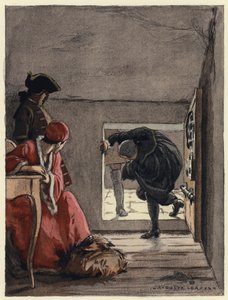 Illustrazione per le memorie di Casanova (litografia a colori) da Jules Marie Auguste Leroux